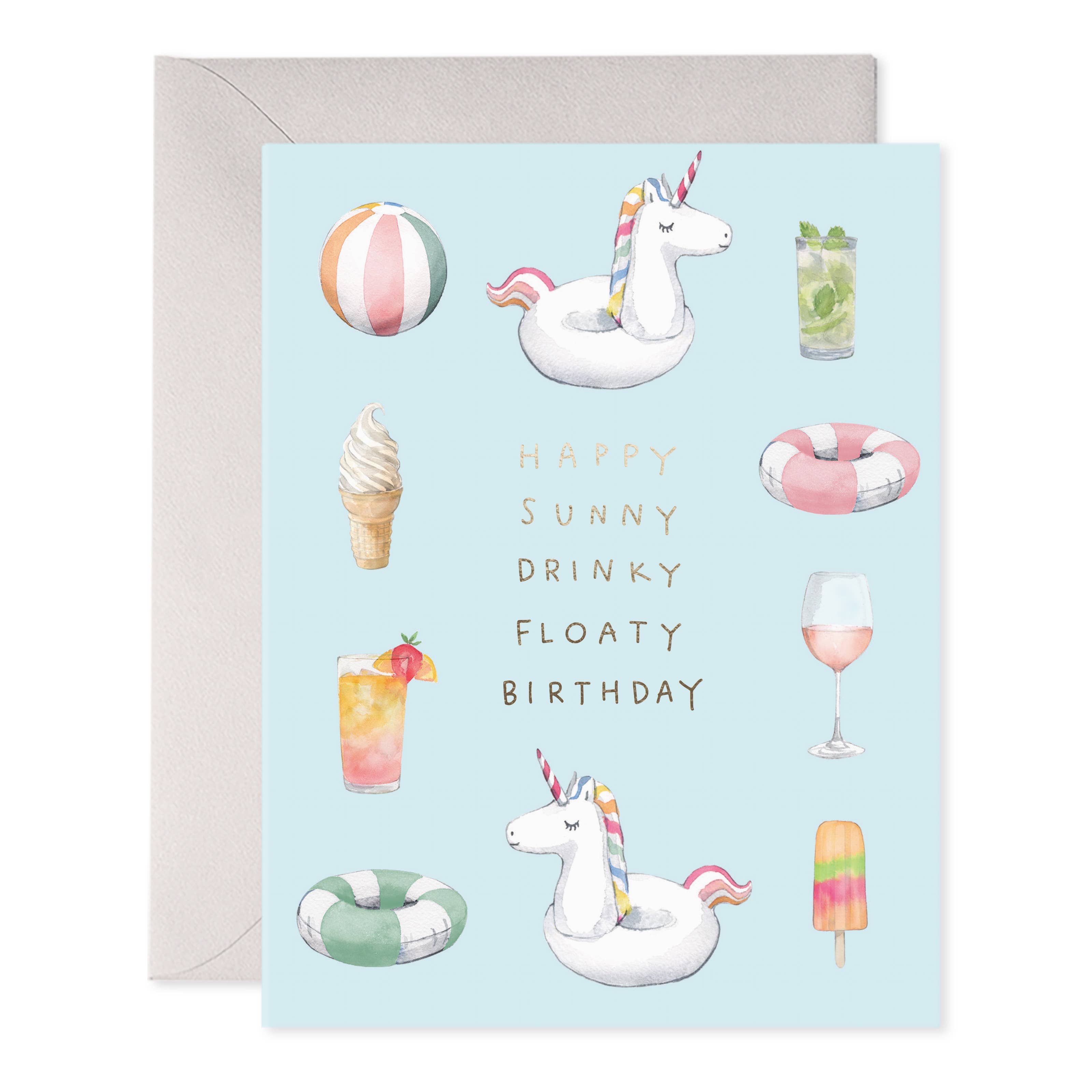 Pool Party Birthday Greeting Card – Summer Fun