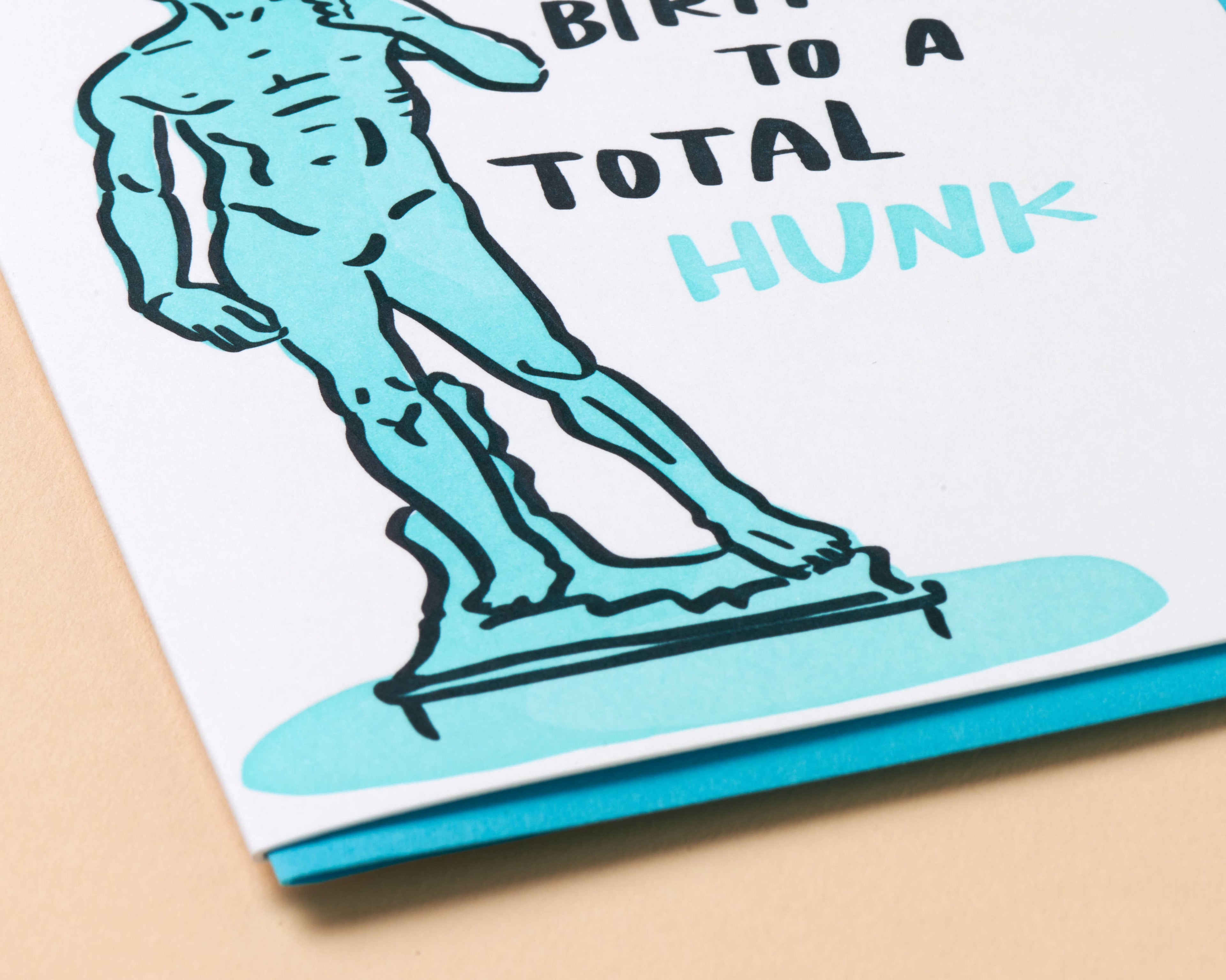 Birthday Hunk (David) Letterpress Greeting Card - Guys