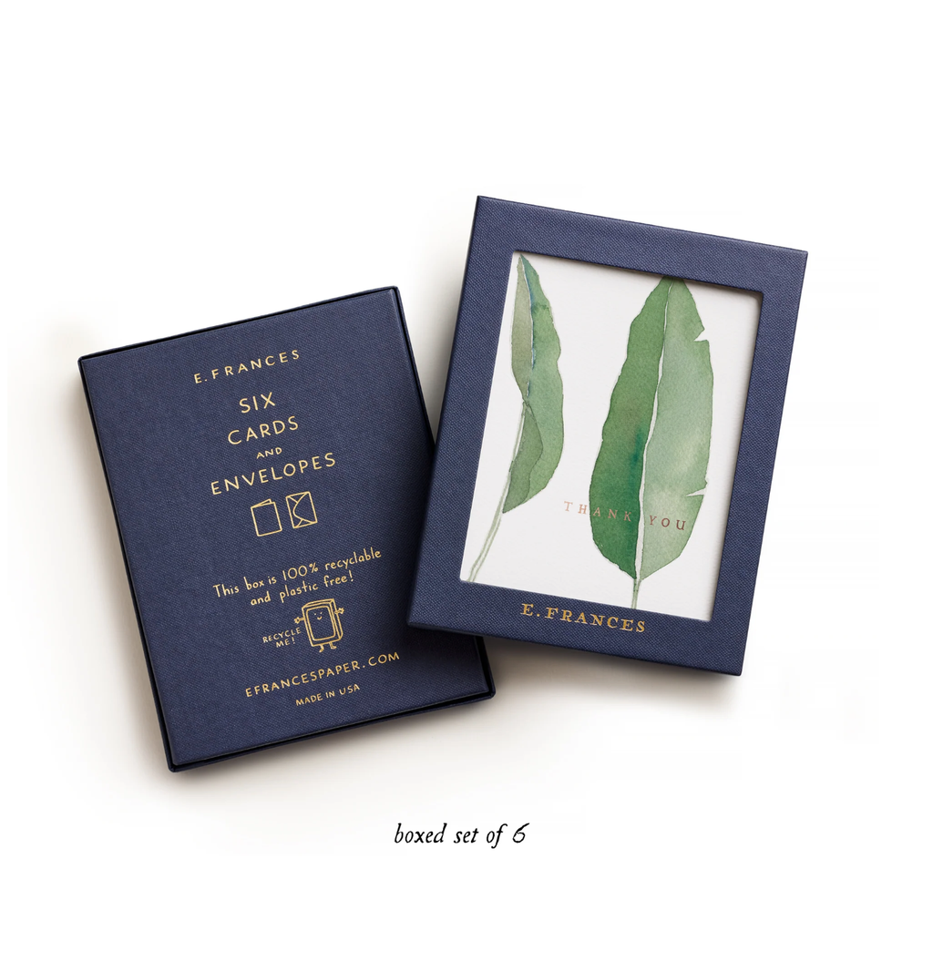 Thank You Leaves Greeting Card (Boxed Set of 6)