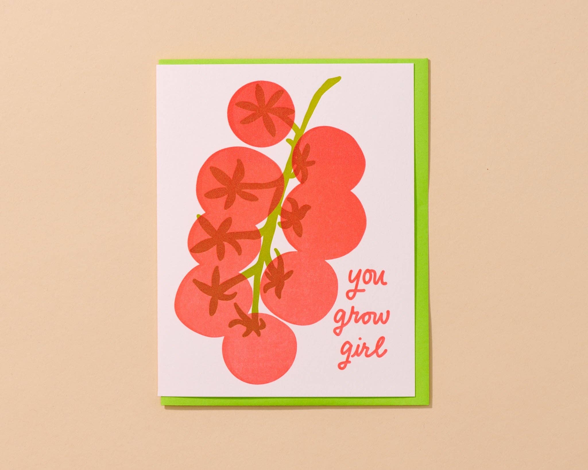 Grow (Tomato) Girl Letterpress Card