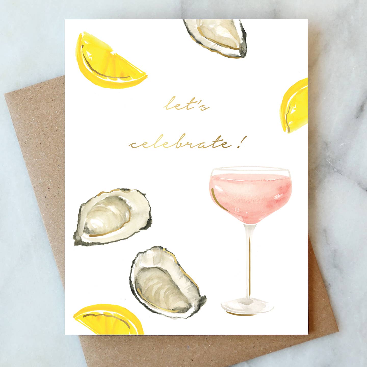 Oysters and Rose Greeting Card