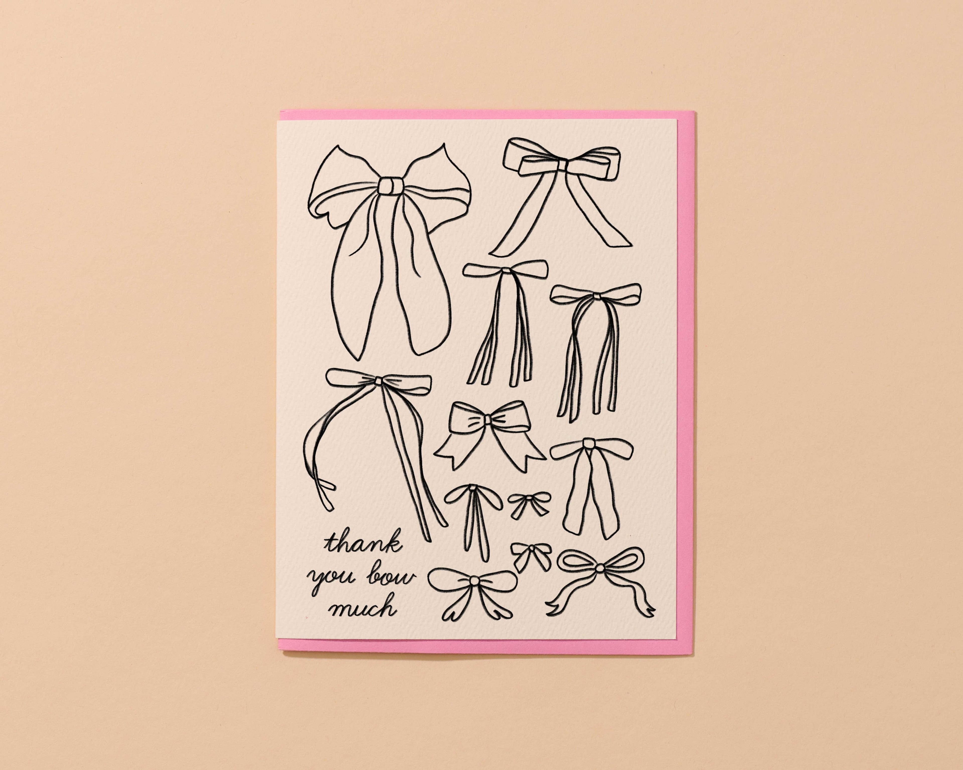 Bow Girly Thank You Card