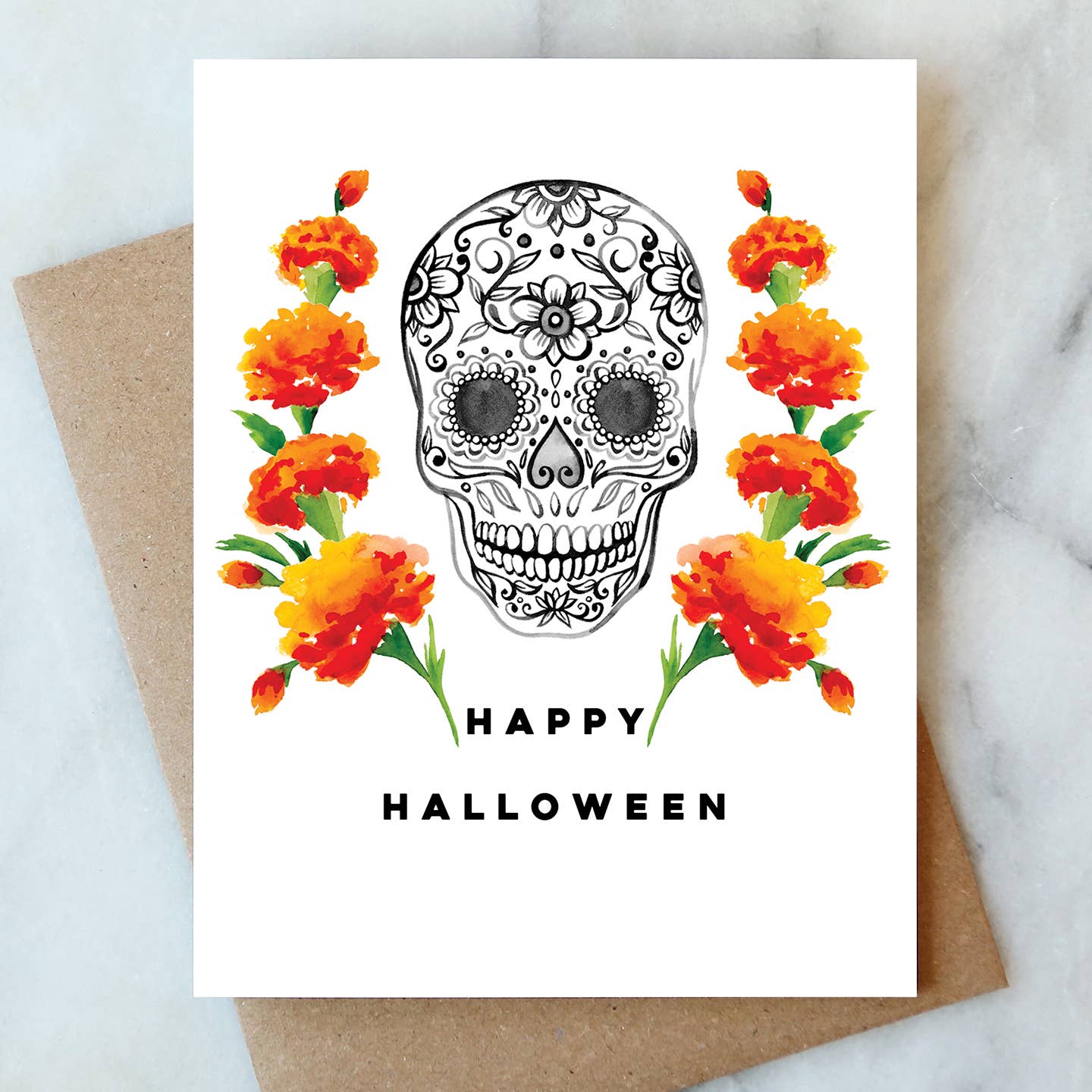 Sugar Skull Halloween Greeting Card