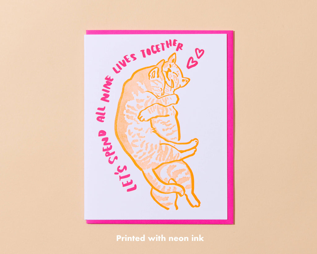 Nine Lives Cat Love Greeting Card