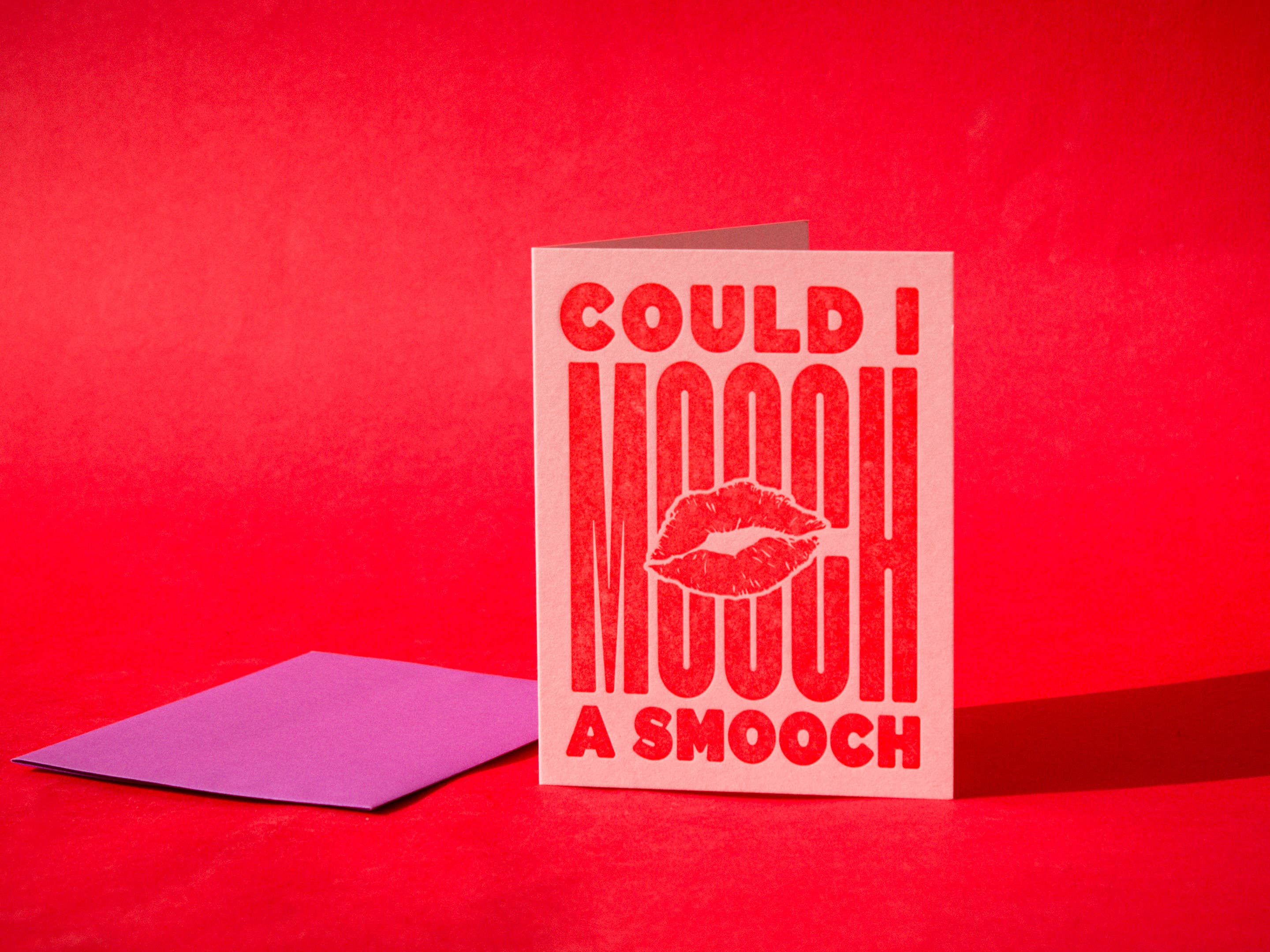 Can I Mooch A Smooch Letterpress Greeting Card