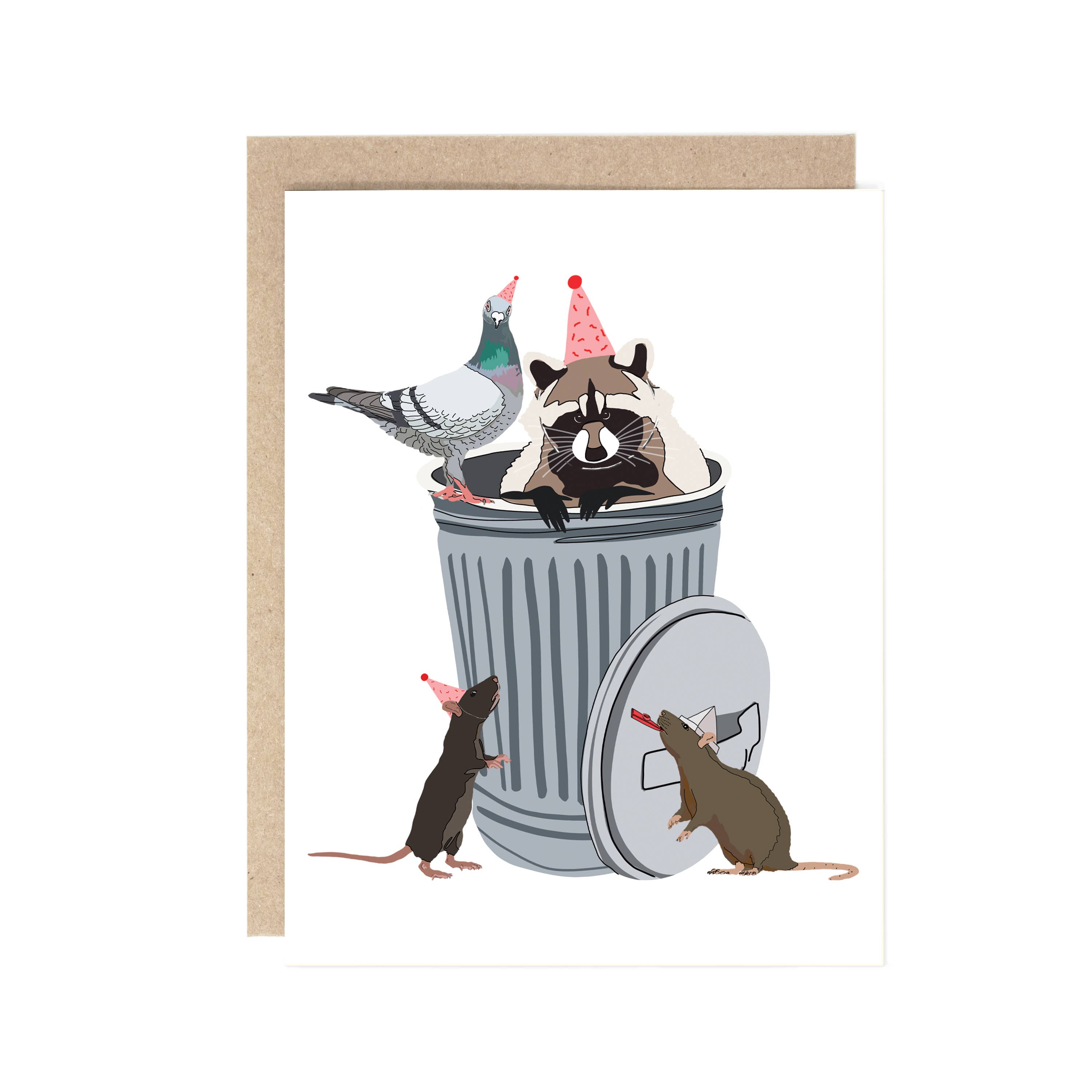 Trash Party Birthday Card