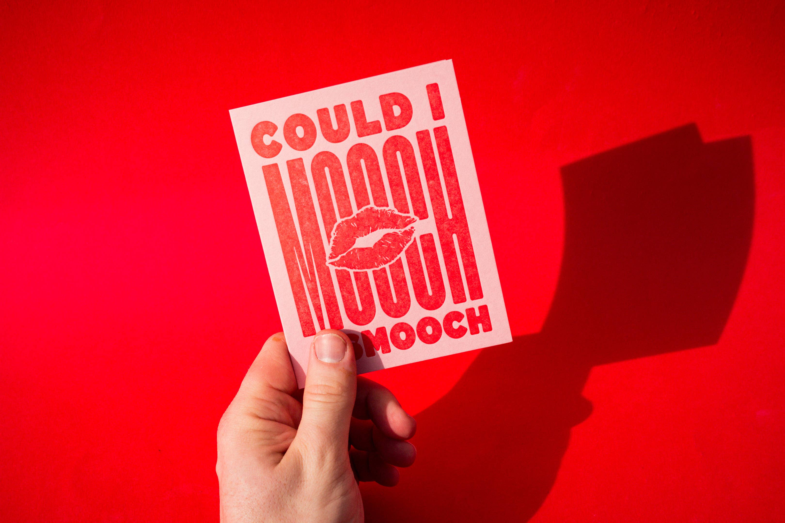 Can I Mooch A Smooch Letterpress Greeting Card