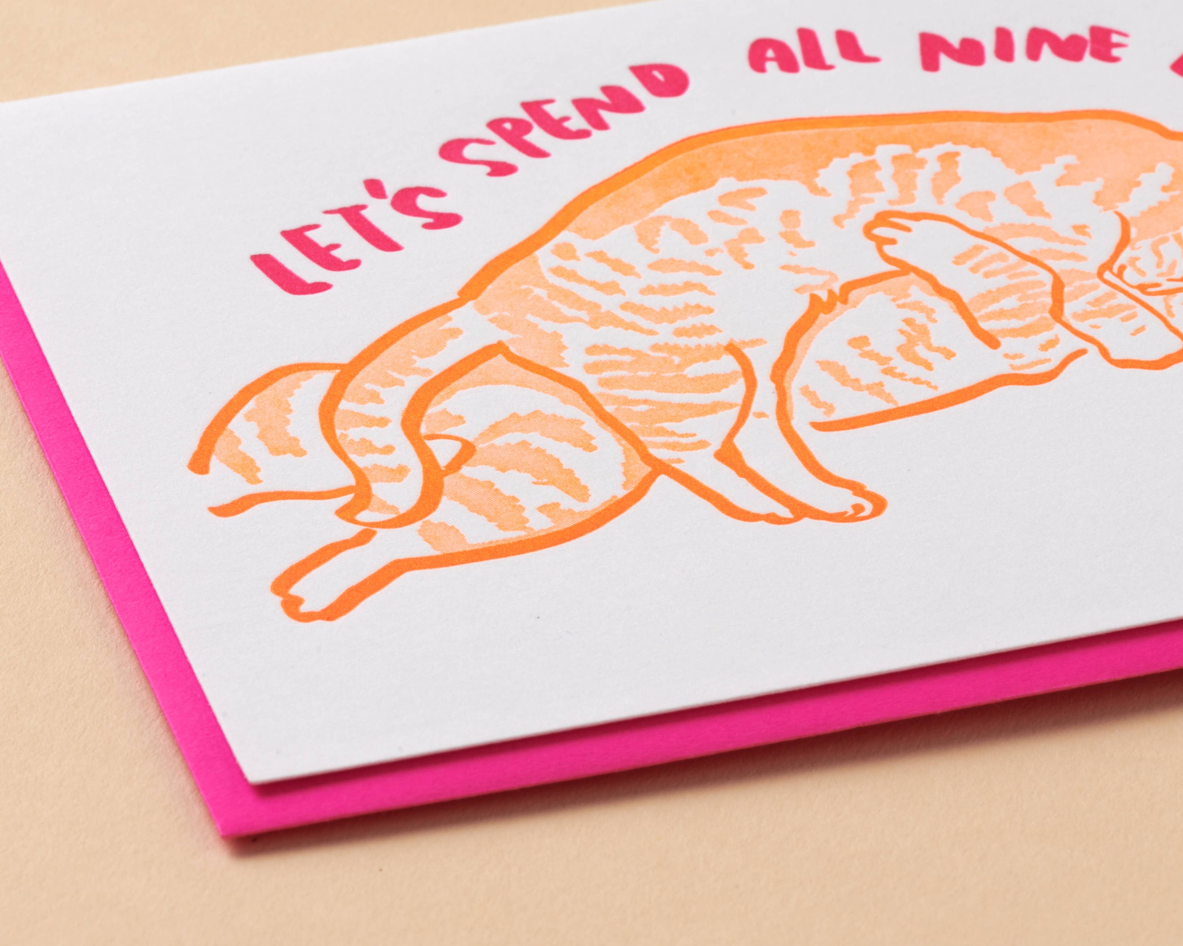 Nine Lives Cat Love Greeting Card