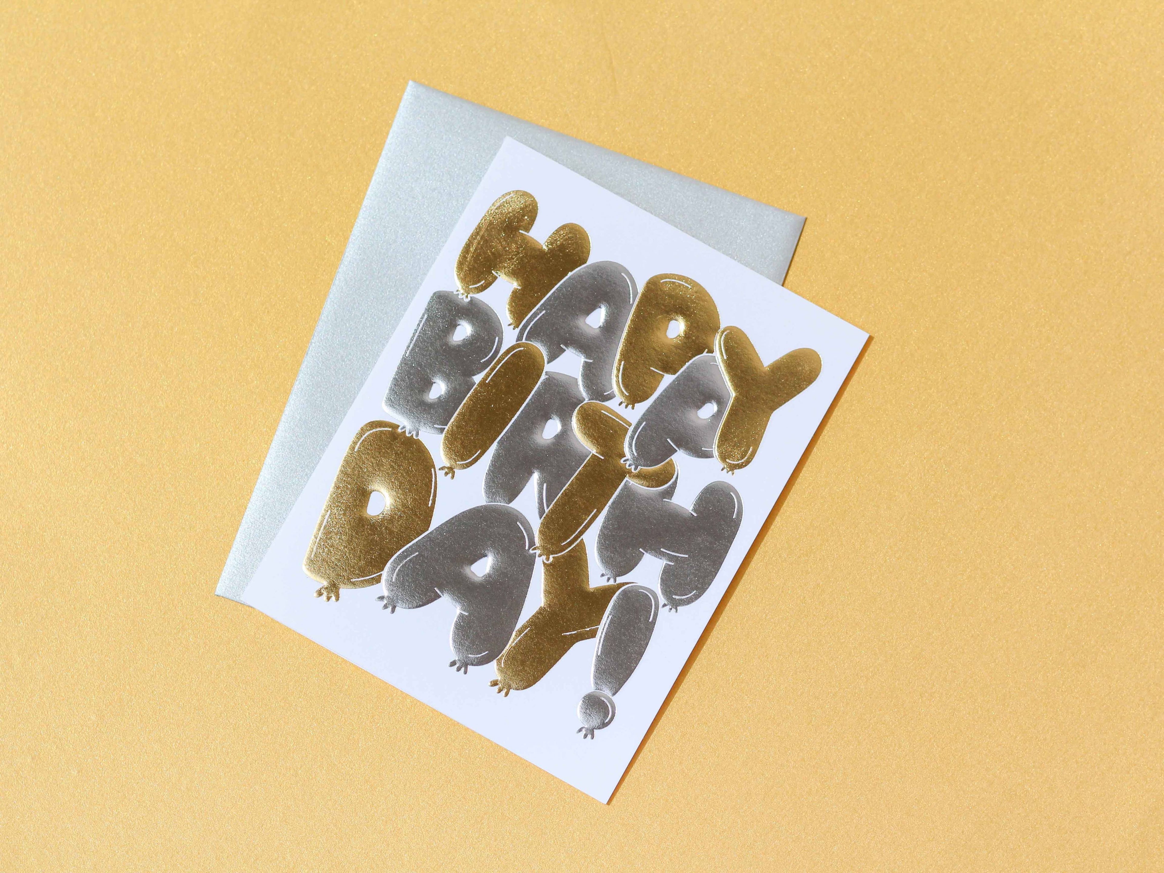 Balloon Foil Stamped Emboss Greeting Card