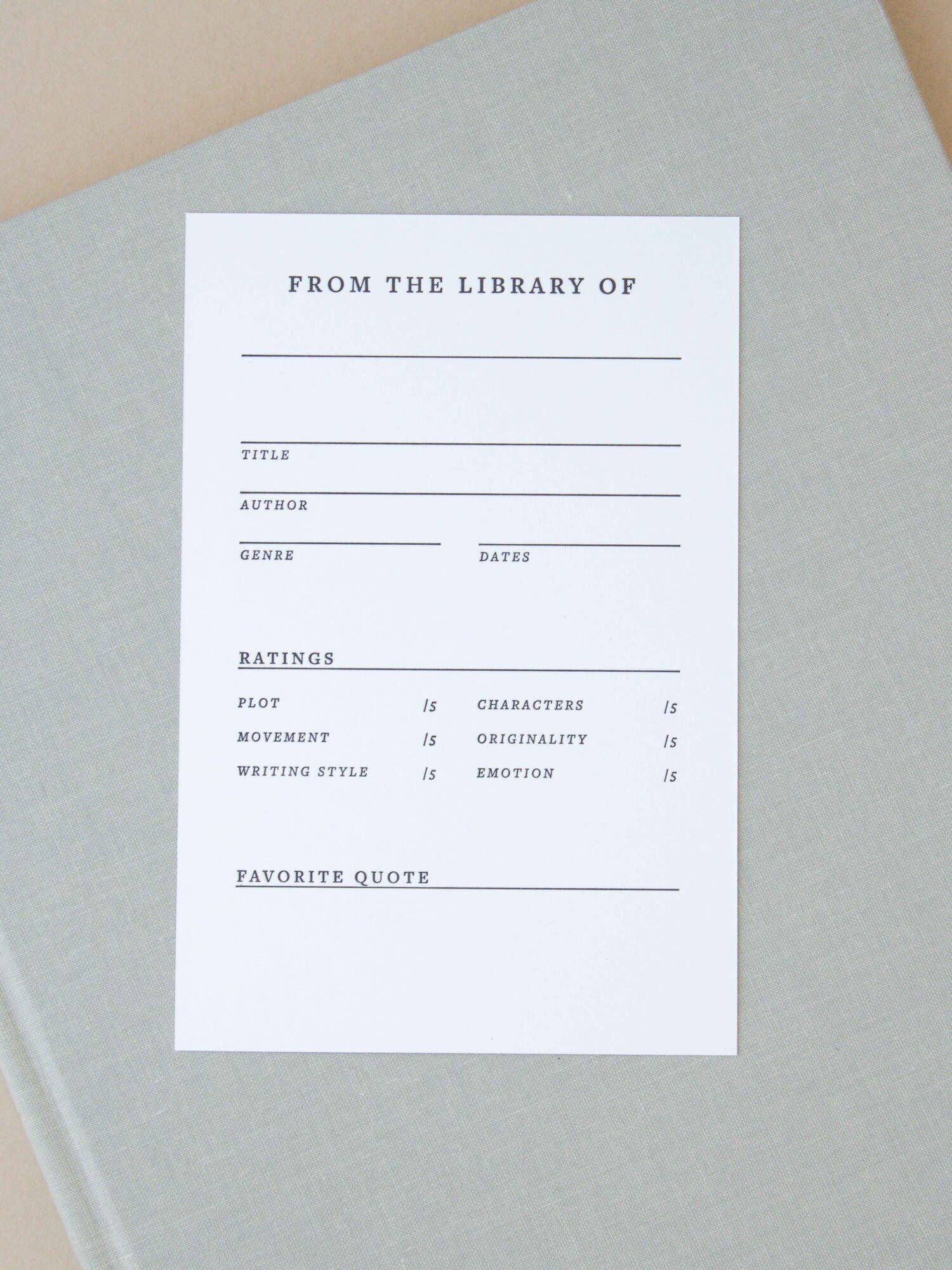 Home Library Cards