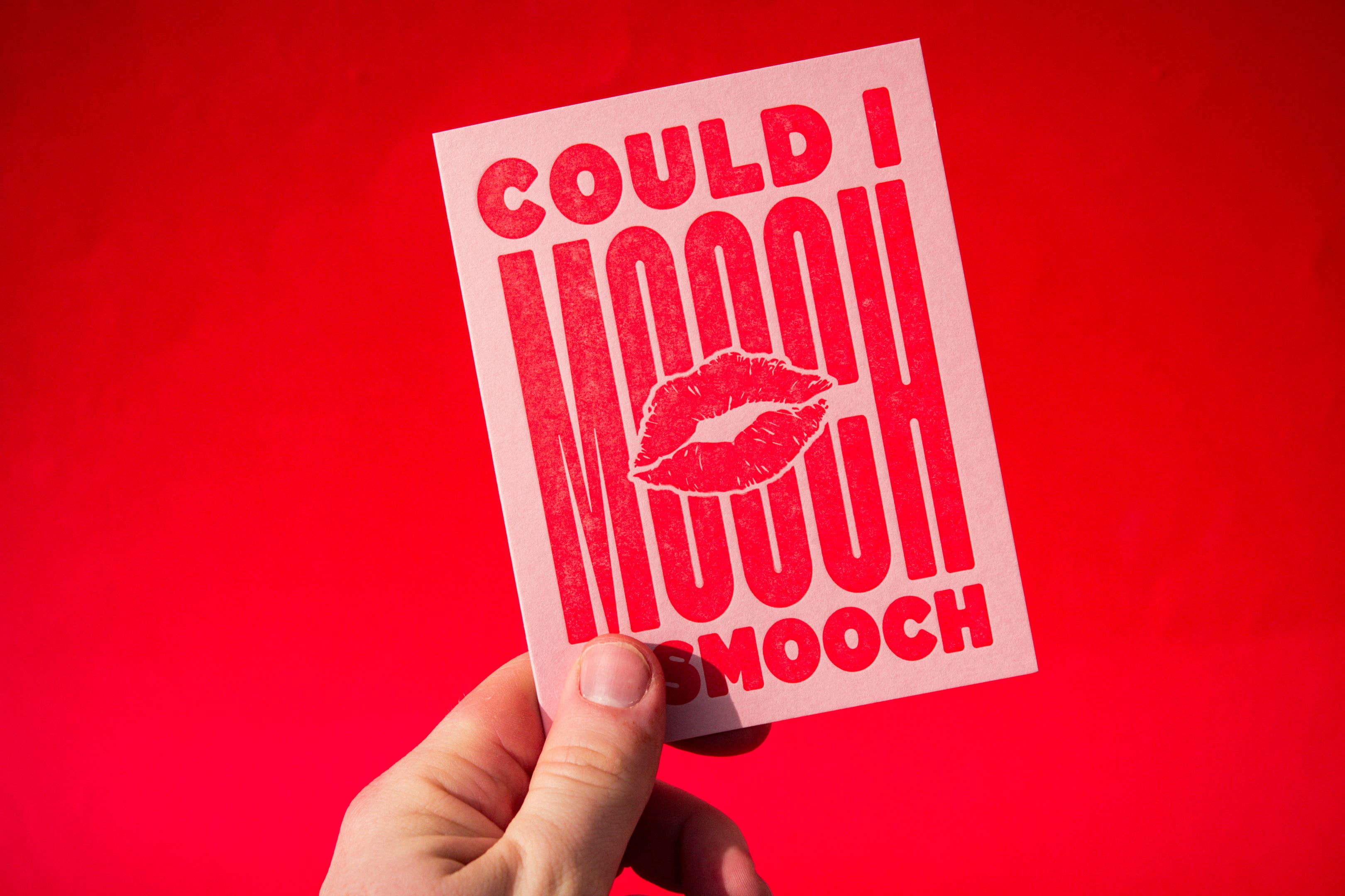 Can I Mooch A Smooch Letterpress Greeting Card