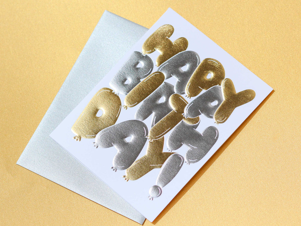 Balloon Foil Stamped Emboss Greeting Card