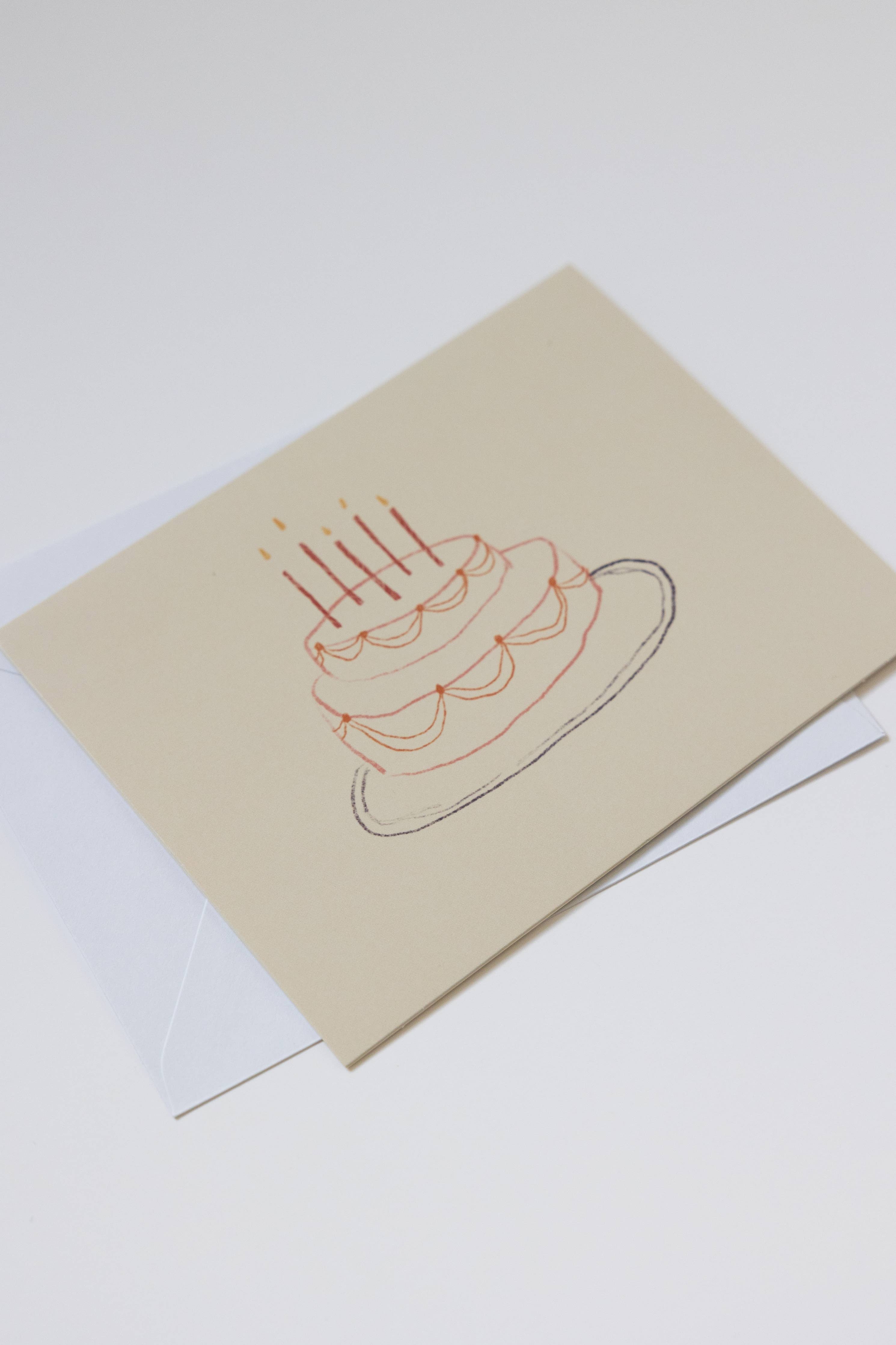 Cake Greeting Card, Blank Interior