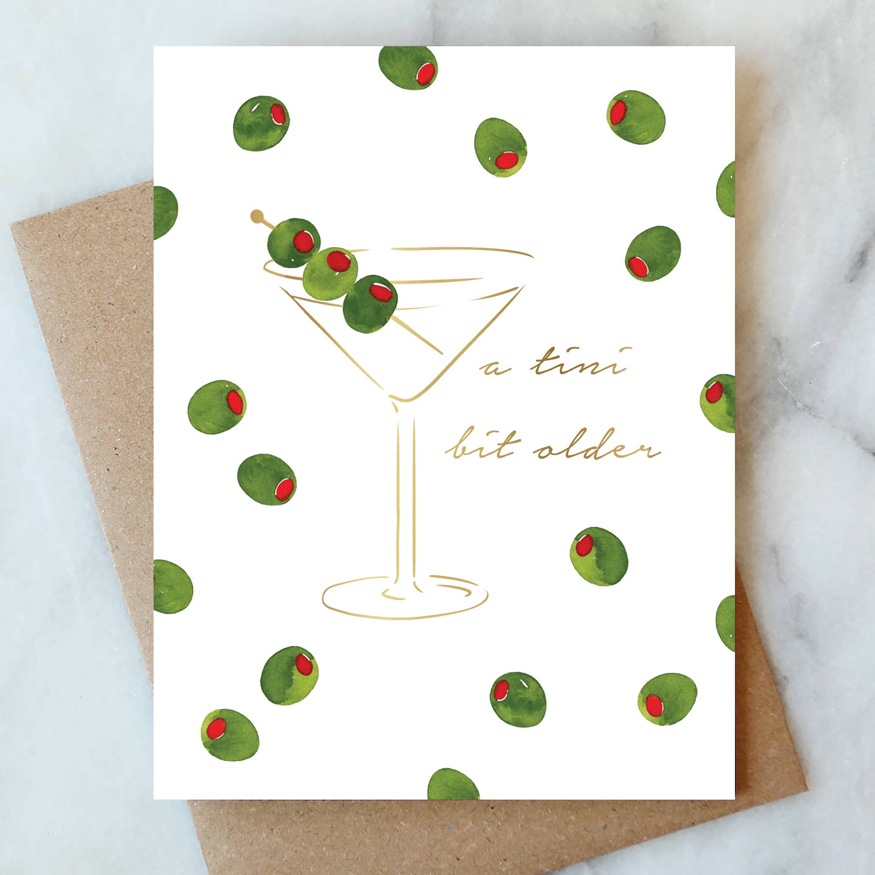 Martini Olives Greeting Card