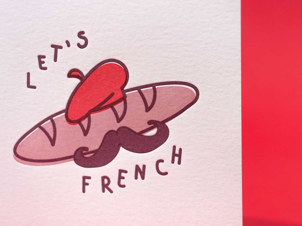 Let's French Letterpress Greeting Card